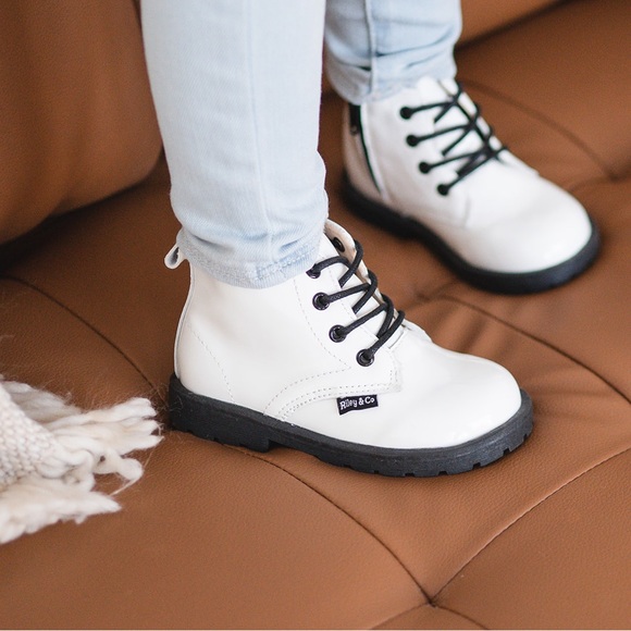 Combat Boots - White Patent - Riley & Co - Picture 3 of 12